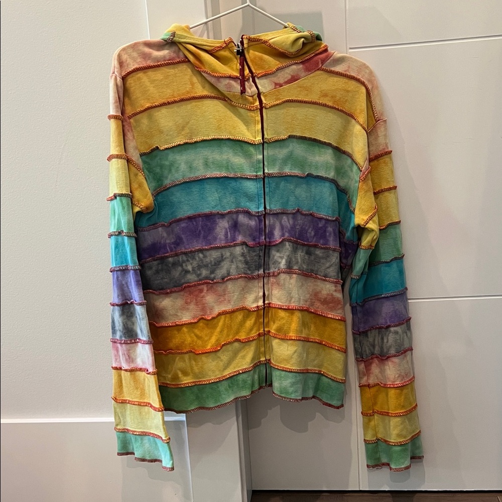 Multicolor Striped Hoodie with Hood